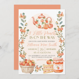 Convites Aquarela Um Pequeno Pêssego a Caminho