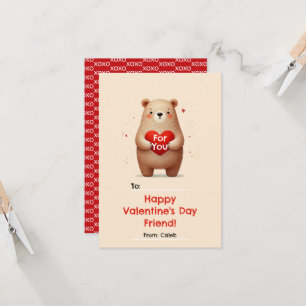 Convites Aquarela Urso Coração Vermelho xoxo Dia dos Namora