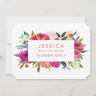 Convites Aquarela Você Será Meu Pedido De Menina Flor