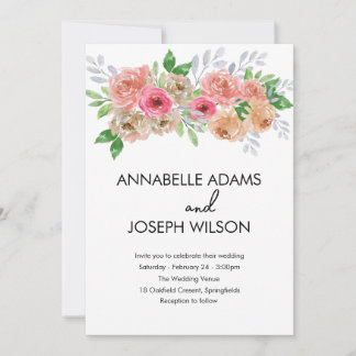 Convites aquarelas Florais Casamento Botânico Moderno