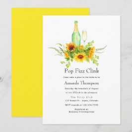 Convites Aquarelas Pop Fizz Clink Chá de panela