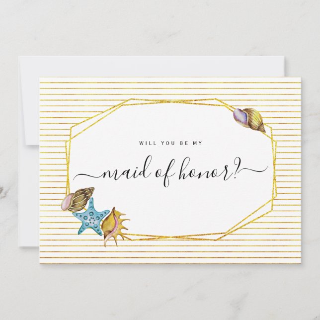 Convites Aquarelas, você será minha madrinha de casamento? (Frente)