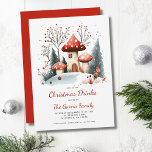 Convites Aquarelas Winter Woodland Bebidas de Natal<br><div class="desc">Para a reunião casual de natal,  este convite para as florestas de inverno é para amigos e familiares para uma noite informal de bebidas e diversão em sua casa. O convite pode ser facilmente personalizado com a inclusão de seu texto.</div>