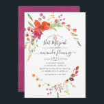 Convites Aquarelle Wild Flower Bat Mitzvah<br><div class="desc">Convite colorido de morcegos de flores de campo mitzvah com tipografia elegante,  personalizável para suas especificidades de evento.</div>