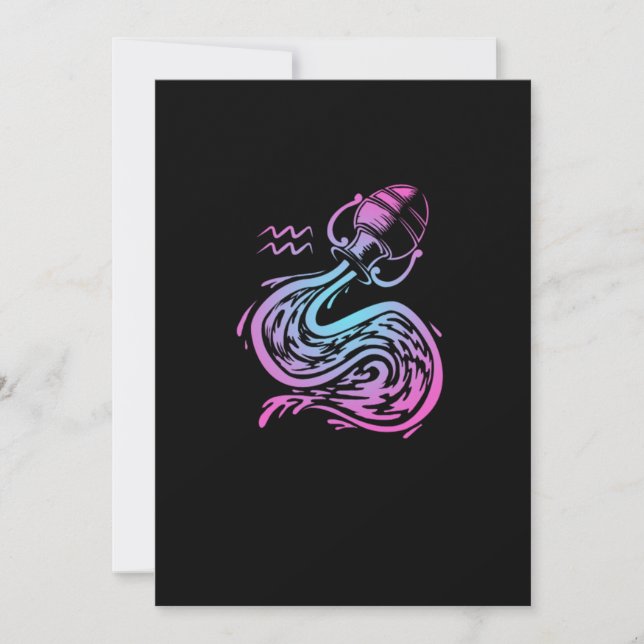 Convites Aquarius Birthday Gift Zodiac Sinal Figurume (Frente)