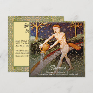 Convites Aquarius Water Bearer Zodiac Sinal Festa de aniver