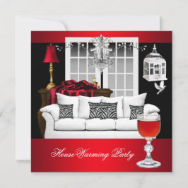 Convites Aquece Casa Vermelho Branco Preto Lustre VERMELHO