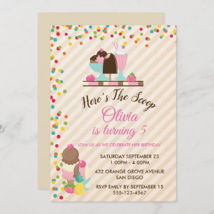 Convites Aqui está a Festa de aniversário do Sorvete Scoop