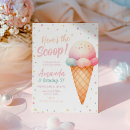Convites Aqui está a Festa de aniversário do Sorvete Scoop