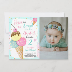 Convites Aqui está a foto de aniversário do Sorvete Scoop