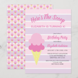 Convites Aqui está o aniversário do Sorvete de colher