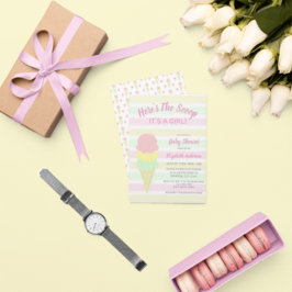 Convites Aqui está o Chá de fraldas Sorvete de Verão