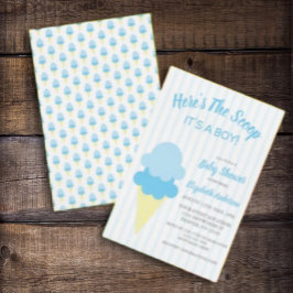 Convites Aqui está o Chá de fraldas Sorvete de Verão