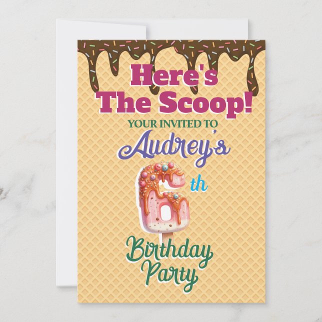 Convites Aqui está o Cone Waffle (Frente)