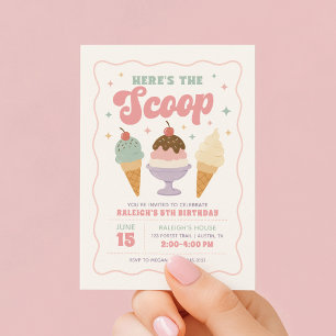 Convites Aqui está o Sorvete de Aniversário