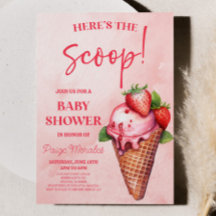Aqui está o "The Scoop"! Chá de fraldas de Sorvete