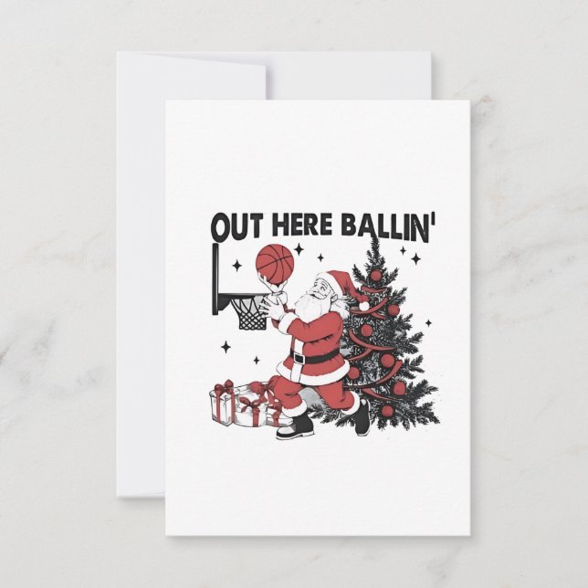 Convites Aqui fora jogando Basquete Esporte Natal (Frente)
