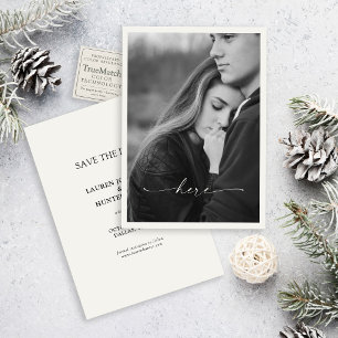 Convites Aqui Foto Romântica de Casamento Save the Date
