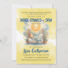 Convites Aqui vem o Chá de fraldas do Filho