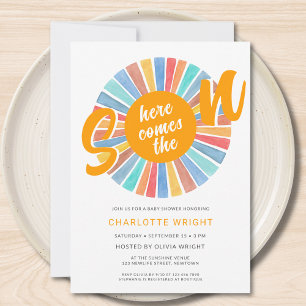 Convites Aqui Vem O Chá de fraldas Do Filho Menino