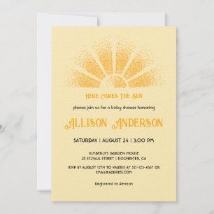 Convites Aqui vem o Chá de fraldas do Sol