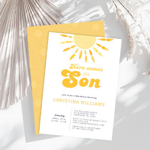 Convites Aqui Vem O Chá de fraldas Do Sol Filho