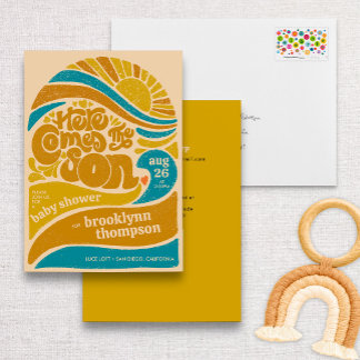 Convites Aqui vem o Chá de fraldas Filho Retro Baby Boy