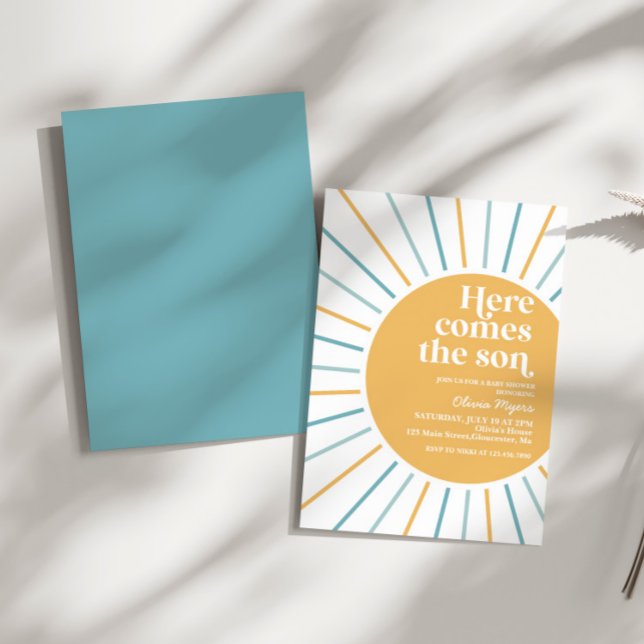 Convites Aqui vem o chá de fraldas Son Boho Sunshine (Criador carregado)