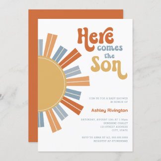 Convites Aqui vem o Chá do Filho Menino