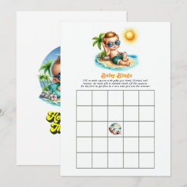 Convites Aqui Vem o Filho Jogo de Bingo para Chá de Bebê