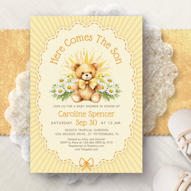 Convites Aqui Vem o Filho Urso Chá de Bebê (Criador carregado)