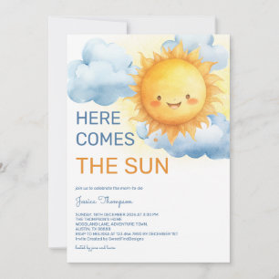Convites Aqui vem o Sol Chá de Bebê Menino