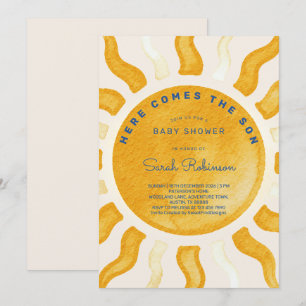 Convites Aqui Vem o Sol Chuvinha de Sol Bebê