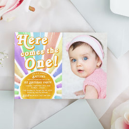 Convites Aqui Vem O Único! Foto do primeiro aniversario Sun