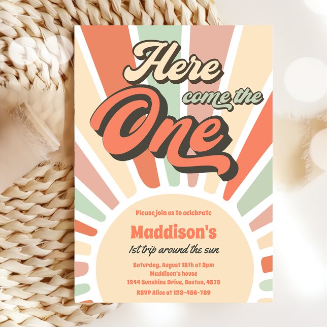 Convites Aqui Vem O Único primeiro aniversario De Sol (Criador carregado)