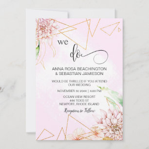 Convites *~* AR15 Floral WE DO Geométrico RSVP QR Wedding