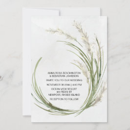 Convites *~* AR21 QR RSVP Pampas Grass WEDDING