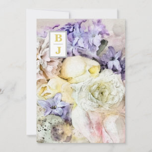 Convites *~ AR26 Buquê de Iniciais do País RSVP Casamento Q