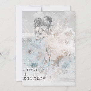 Convites *~* AR26 Casamento de FOTO do Pastel QR Vintage RS