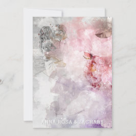 Convites *~* AR26 Pink QR Victorian RSVP PHOTO Wedding