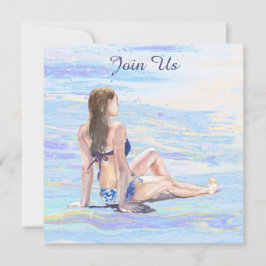 Convites *~* AR29 Mulher Praia Genérico Faça-Você-Mesmo QUA