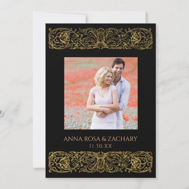 Convites *~* AR6 Casamento vitoriano de Ornamentado RSVP de (Frente)