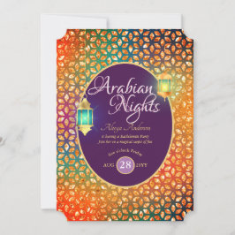 Convites Arábias Exóticas, Noites Festas, Luzes Lanternas