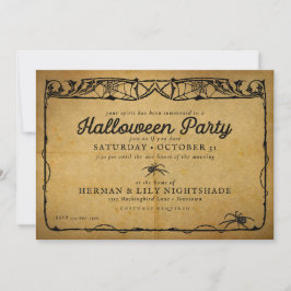 Convites Aranha Halloween | Vintage Gothic Party