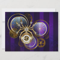 Aranha Steampunk em Fundo Roxo