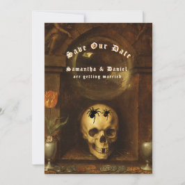 Convites Aranhas-do-Gótico de Casamento Halloween Salvem a 