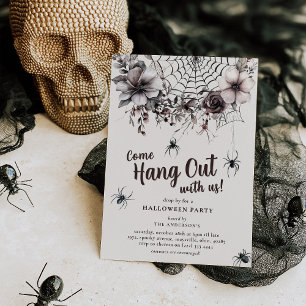 Convites Aranhas Florais Vêm Desistir Da Festa De Halloween