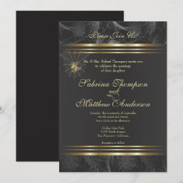 Convites Aranhas ouros, por favor, juntem-se ao casamento d