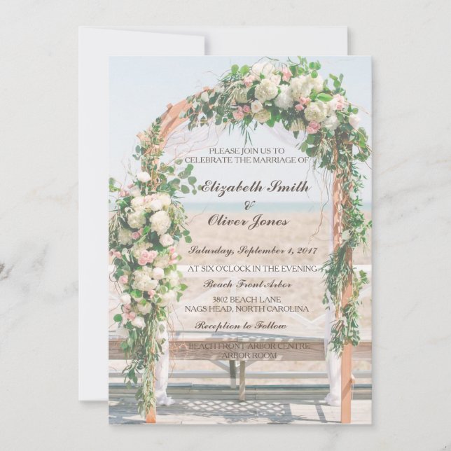 Convites Arbor Beach Wedding (Frente)