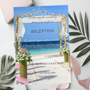 Convites Arborização de Praia Floral de Casamento Recepçã